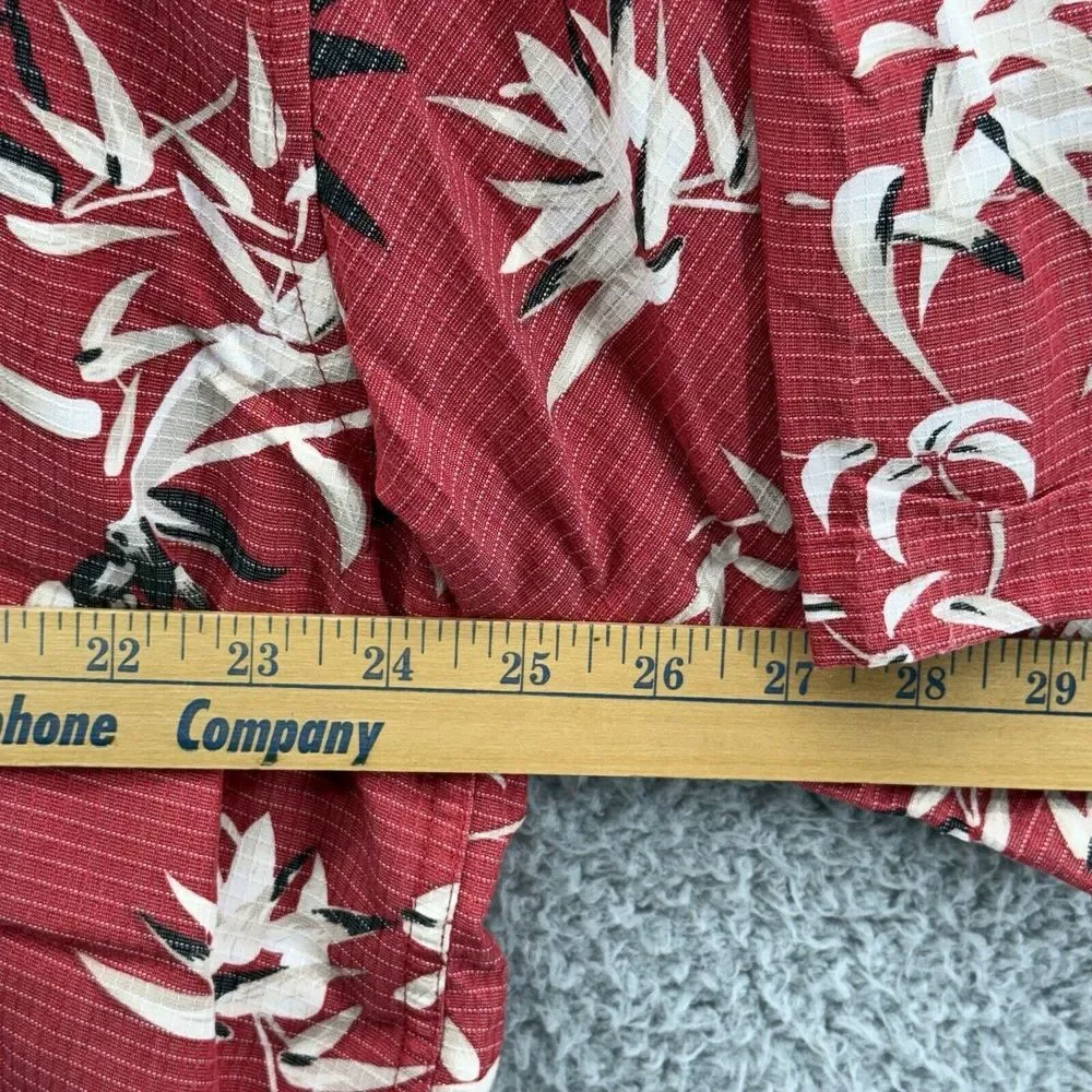 ASWORTH Mens XL Red White Hawaiian Beach‎ Shirt Short Sleeve Collard Button Up